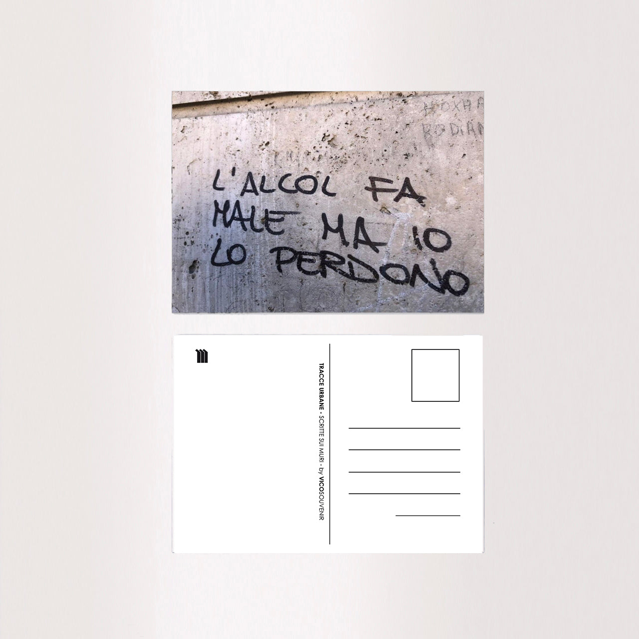 L'ALCOL FA MALE MA IO LO PERDONO / T-shirt + cartolina
