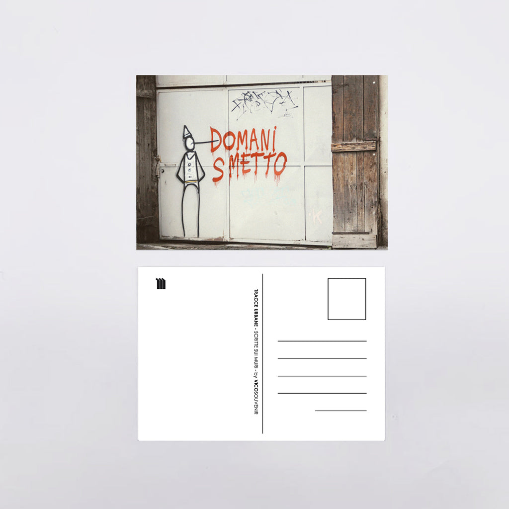 DOMANI SMETTO / felpa ricamata a mano + cartolina