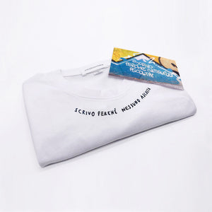 SCRIVO PERCHE NESSUNO ASCOLTA / T-shirt + matita + cartolina /