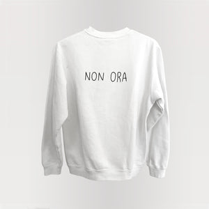 NON ORA / felpa ricamata a mano unisex + cartolina